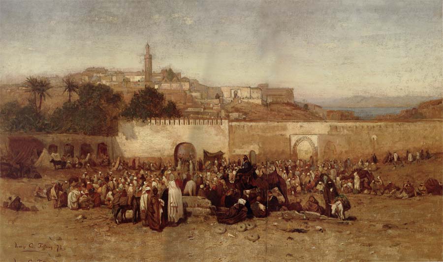 Louis Comfort Tiffany Market Day Outside the Walls of Tangiers